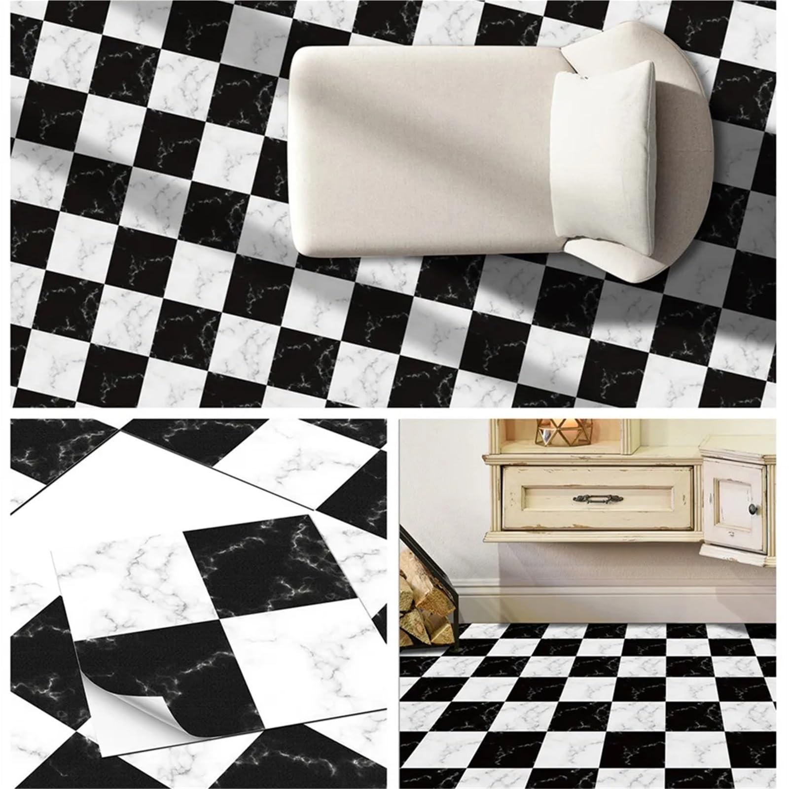 Pavimento Pvc Adesivo for piastrelle for pavimenti autoadesivo da 30x30 cm, impermeabile, antiscivolo, for bagno. Decorazione for la stanza.(Style20,30x30cmx5pcs)