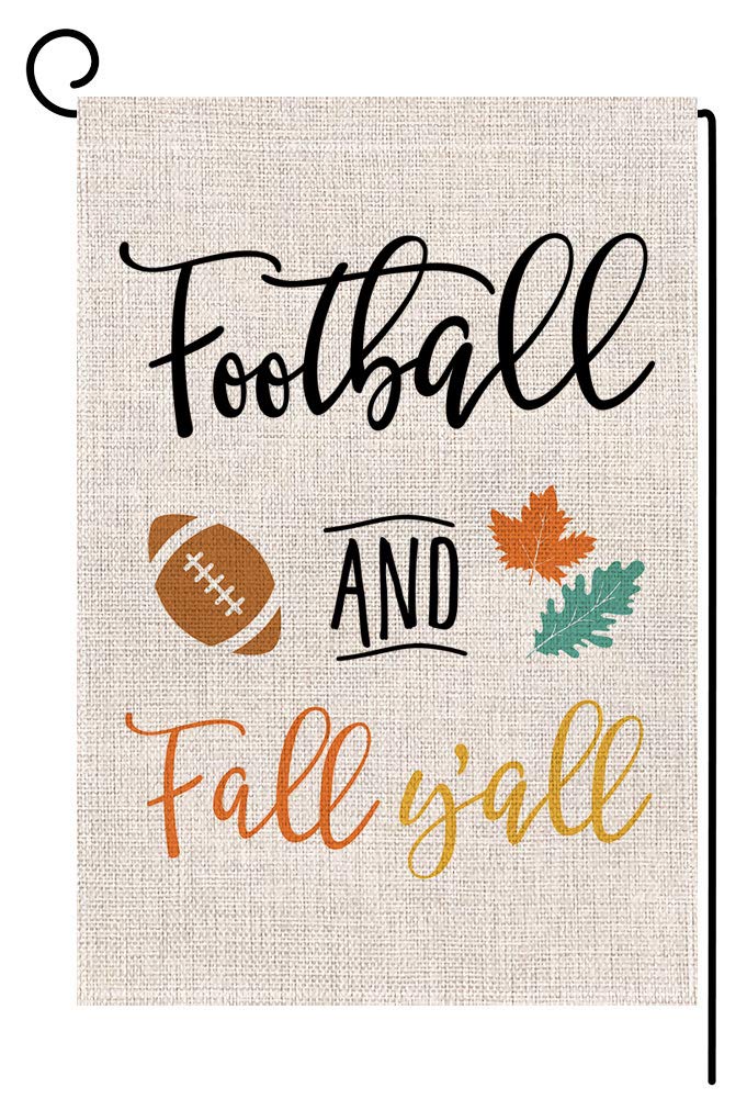 Amazon.com : BLKWHT Football and Fall Y'all Small Garden Flag Vertical ...