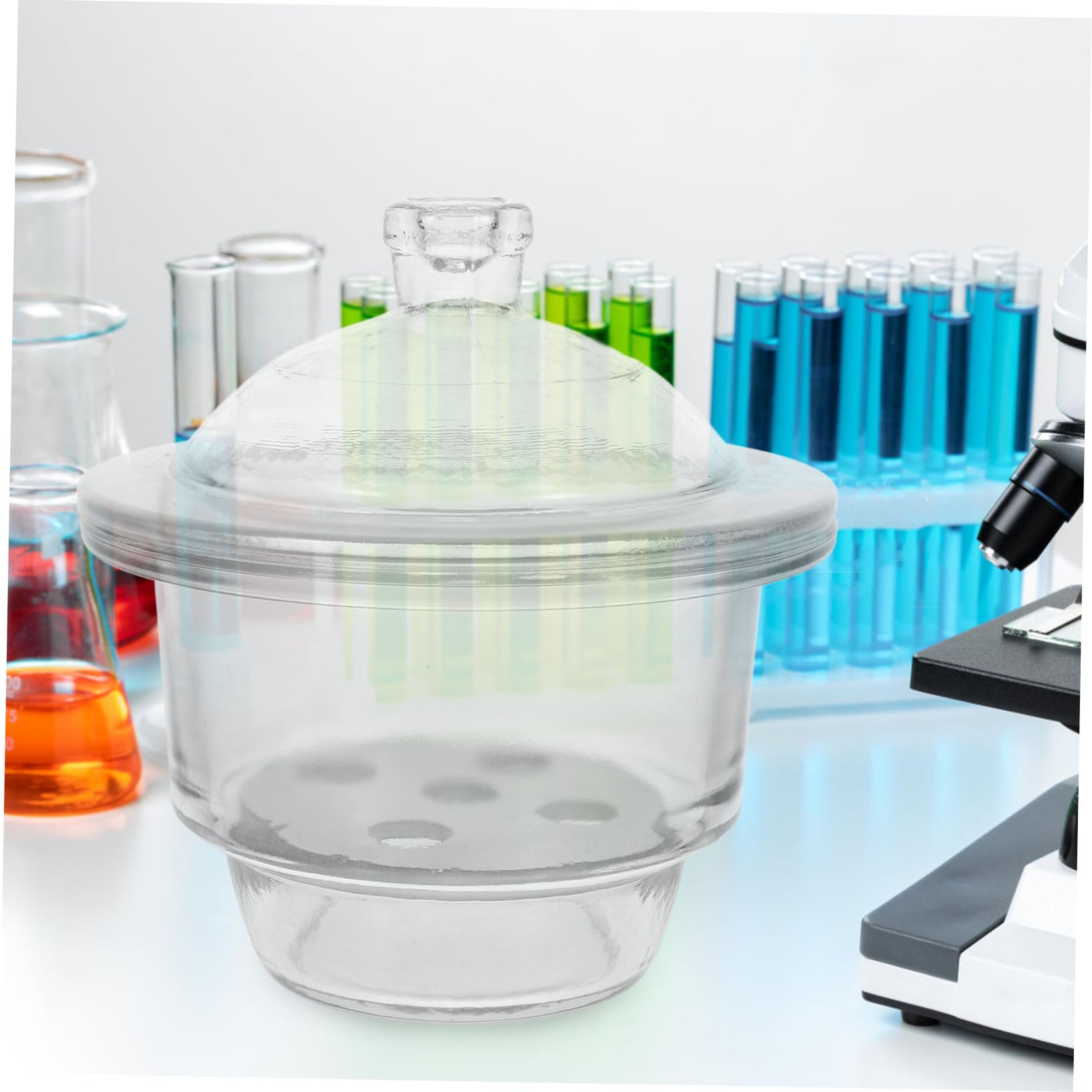 KOMBIUDA Glas Vakuum Exsikkator 208mm Glas Trocknen Flasche für Laborforschung Vakuum Trockenschale Langlebig und Sicher für Lange Nutzungsdauer