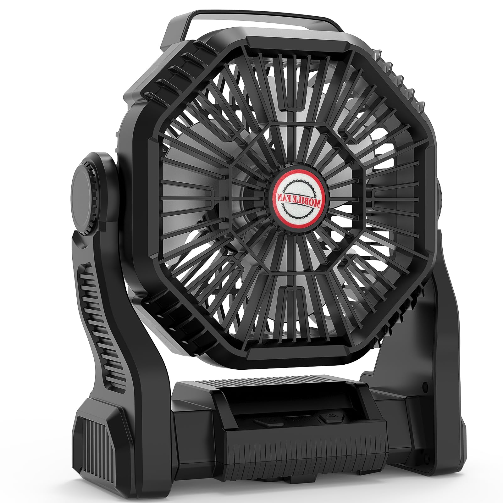 Ventilateur de Camping, Ventilateur Portable Rechargeable 10000mAh 4 Vitesses, Ventilateur USB Silencieux avec Lumière LED, pour Maison Camping