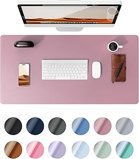 YSAGi Schreibtischunterlage 80x40cm, Premium Leder Mauspad XXL, Rutschfeste Tischunterlage Schreibunterlage, Multifunktionales Office Mousepad Schreibtisch Zubehör für Büro & Homeoffice (Mauve)