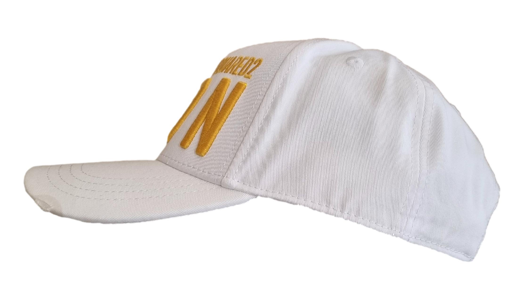DSQUARED2 Cappello Berretto Baseball Uomo Icon M319 Bianco-Giallo