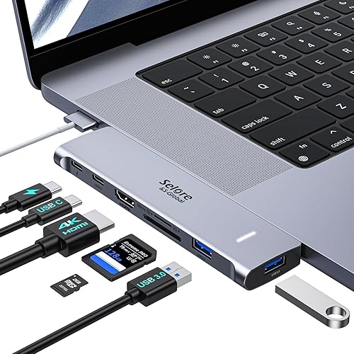 Miniatura 8 de Estación de acoplamiento Selore USB C de monitor dual, estación de acoplamiento para portátil, estación de acoplamiento 14 en 1 con 3 monitores con