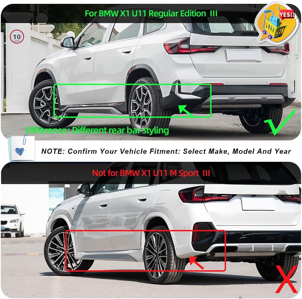 4Pcs No Drill Mudguards Mud Flaps All Weather Wheel & Tire Protector Vehicle Mudflaps Splash Guards Fender Compatible With BMW X1 U11 Regular Edition/M Sport 2023-2026, Black(Size:for Regular Edition)
