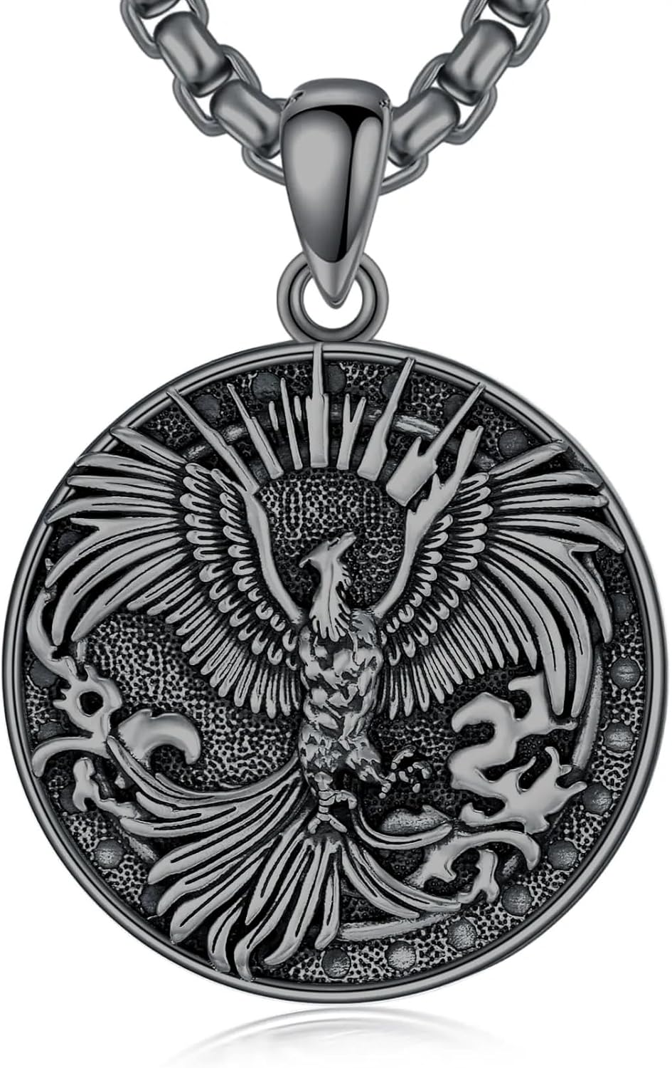 Phoenix Necklace 925 Sterling Silver Rising Phoenix Pendant Jewelry for Men Women