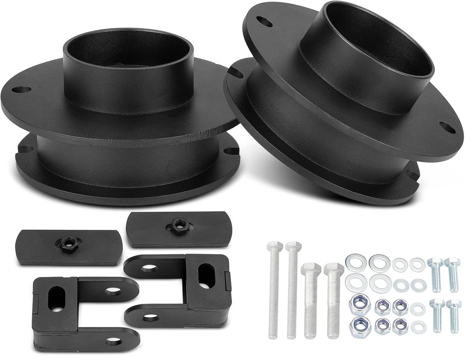 YHTAUTO 2 Inch Front Leveling Lift Kit Fit 2014-2020 Ram 2500, 2013-2020 Ram 3500 | 4WD | Spacers & Shock Relocation Brackets Raise the Front By 2 Inch | 6PCS Suspension Leveling Kit w/Hardware Kit
