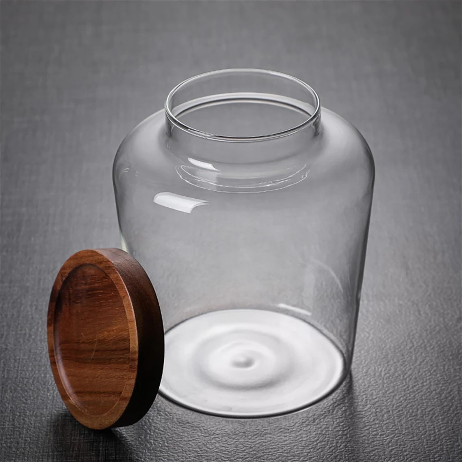 Aufbewahrungsglas Trockenfrüchte 2 Stück Küchen-Aufbewahrungsflaschen, Glas, luftdichte Kanister, Körner, Tee, Kaffee, Bohnen, Körner, Süßigkeiten, Trockenfrüchte, Gläser, Holzdeckel, Behälter, Lebens