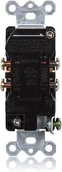 Maxxima 15A Tamper Resistant Duplex Receptacle Wall Outlet, Black, 10 Pack