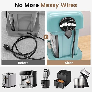 Cord Organizer for Appliances,Wire Organizers for Appliances, Kitchen Appliance Cord Organizer for Mixer,Blender,Coffee Maker,Pressure Cooker,Must-Haves Kitchen Accessories for Daily Life(6 Packs)