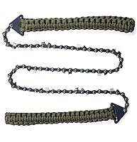 Vista 5 de Sucrain Sierra de Cadena de Bolsillo con Mango de Paracord, Sierra de Mano de Cadena Plegable, Equipo de Supervivencia de Emergencia al Aire Libre