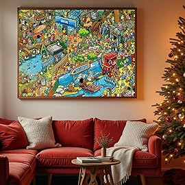 Jigsaw Puzzles for Adults, 1000 Pieces Ocean Park Puzzle, Cartoon Painting Challenging Puzzles for Family Activity Game Nights Gifts Fidget Stress Relief