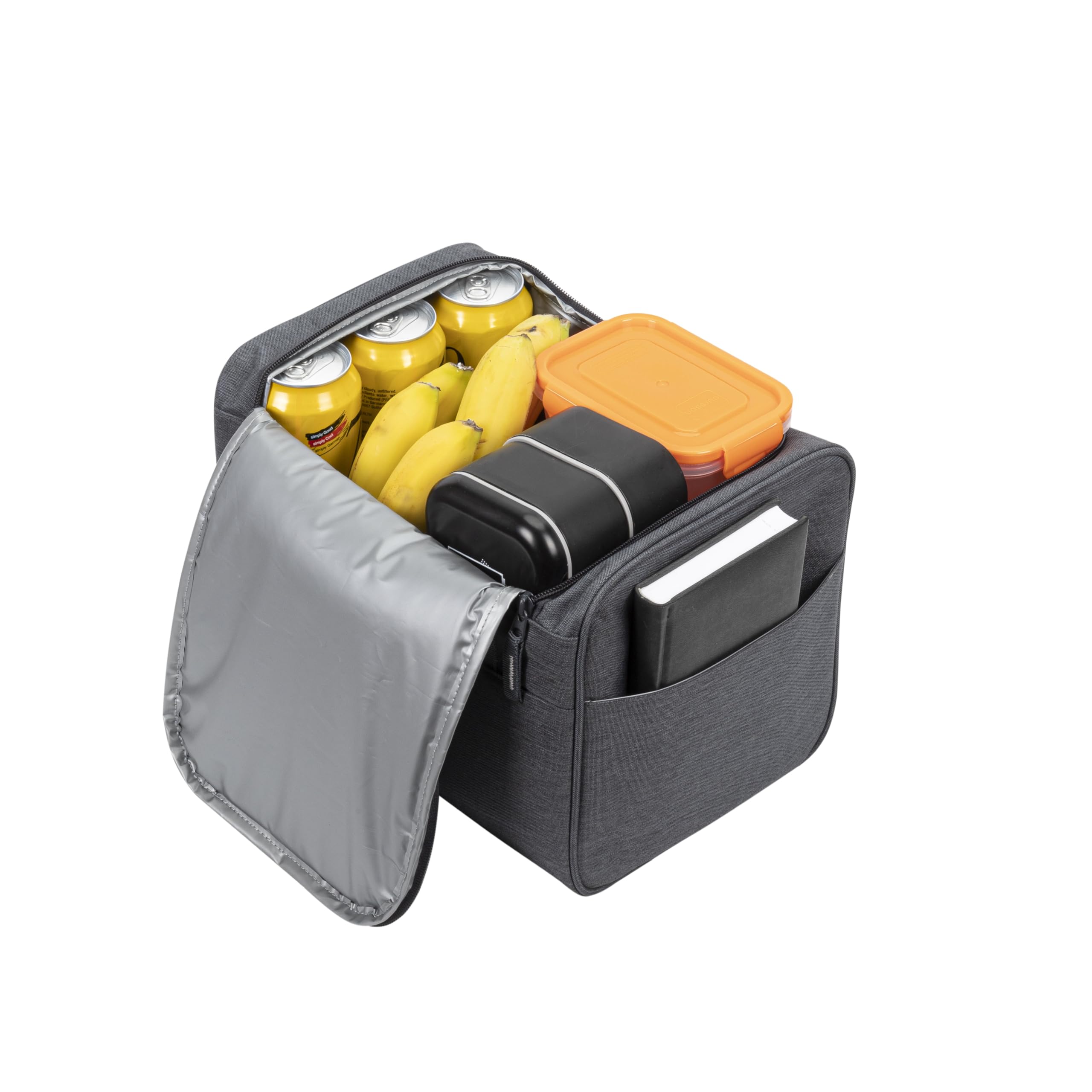 RESTO Bequeme Faltbare Thermotasche 14 L oder 19 L - Perfekte Lunchtasche für Damen & Herren, Kalte & Warme Speisen - Isolierte Kühltasche für Einkauf, Büro, Auto oder Urlaub, im Eleganten Dunkelgrau