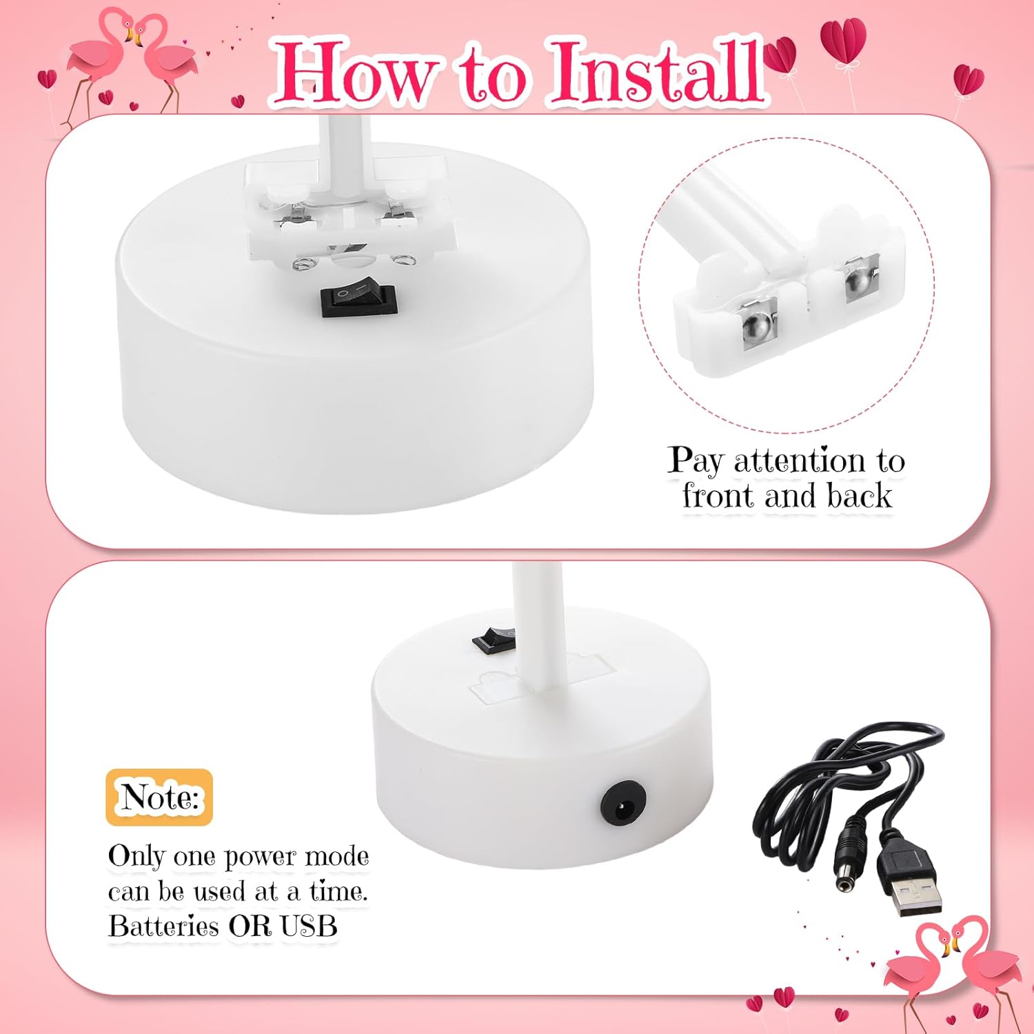 Retisee 6 Pack Heart Neon Sign LED Neon Light Battery Operated or USB Powered Valentines Heart Shaped Lamp Table Decor for Valentine's Day Gifts, Wedding, Party, Pink Room Decorations