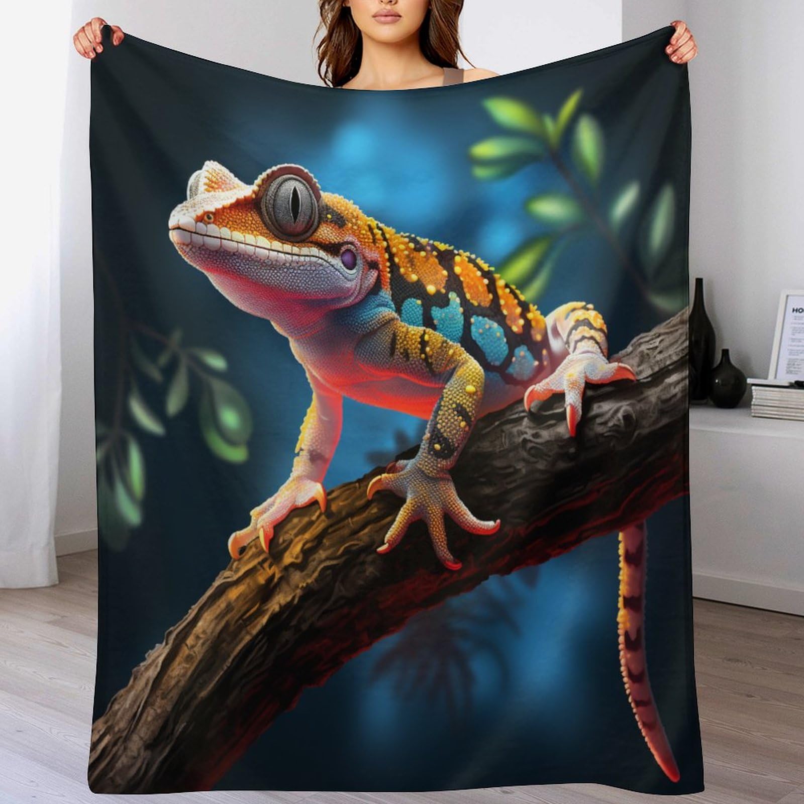 Kuscheldecke Flauschige Sofa Decke, Chamäleon Super Weich & Flannel Fleecedecke Als Tagesdecke, Sofaüberwurf, Wohndecke（140×180cm）