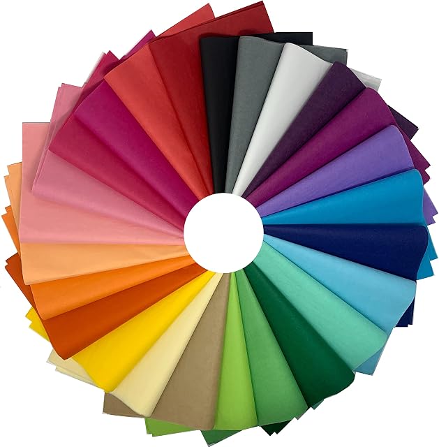 150 Sheets 25 Colours Tissue Paper - A2 Sheets / 42x60cm - Acid Free Tissue Paper for Gift Bags, Tissue Paper Sheets for Packing, Wrapping, Gift Boxes and Packaging, Perfect for All Arts and Crafts