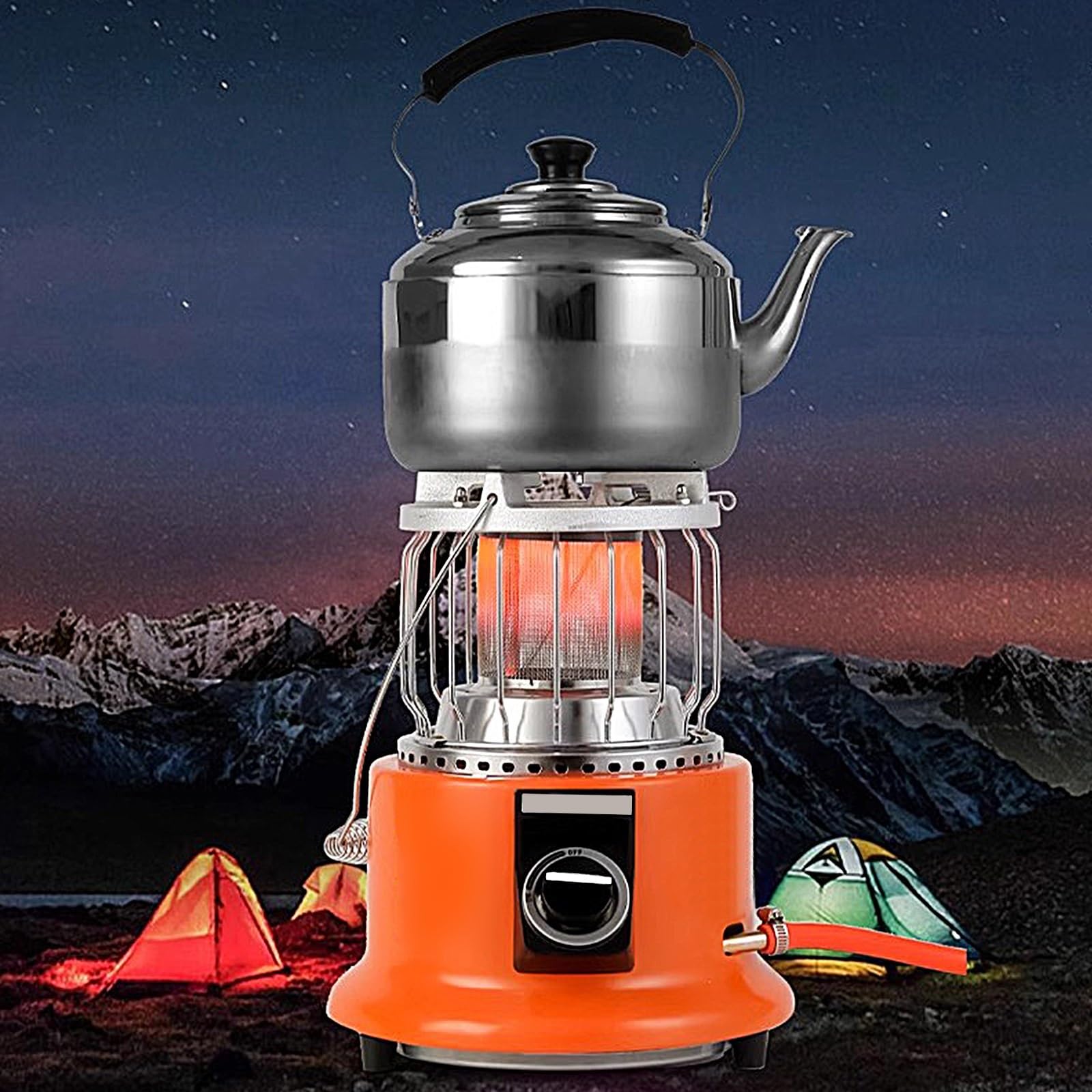 Riscaldatore da Esterno, 3600W ad Alta Potenza Stufa da Esterno Giardino, 3 Secondi di Calore Rapido, Riscaldatore a Gas per Campeggio Riscaldamento Cucina