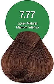 7.77 Louro Natural Marrom Intenso Coloracao Creme Permanente Vegana Acquaflora 60g