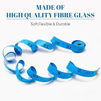 Tape Measure Body Measuring Tape 9 Pack Soft Fabric Measuring Tape for Sewing Cloth Measurement,Double Scale Tailor Ruler for Weight Loss (Blue)