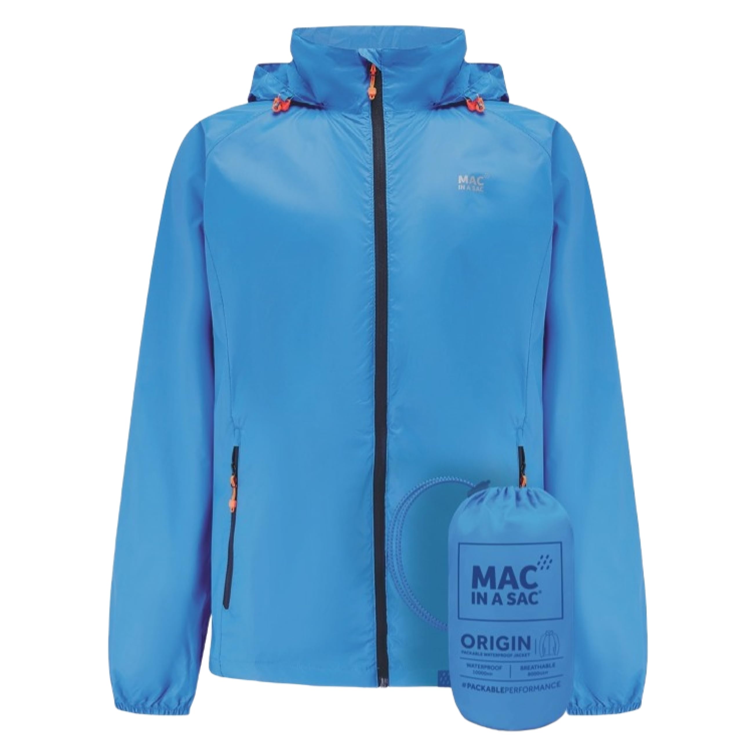 Mac In A Sac Men's Ocean Blue - Origin Ii - Waterproof Packable Jacket For & Wo - Medium