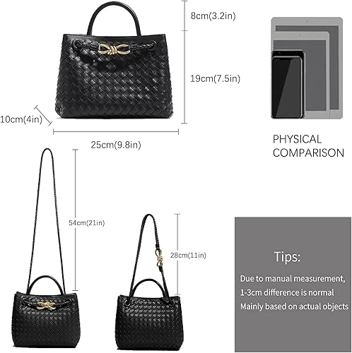 Miniatura 2 de Woven Hobo Bags for Women Tote Bag, Woven Leather Shoulder Crossbody Bag Satchel Bag Woven Handbag Purses