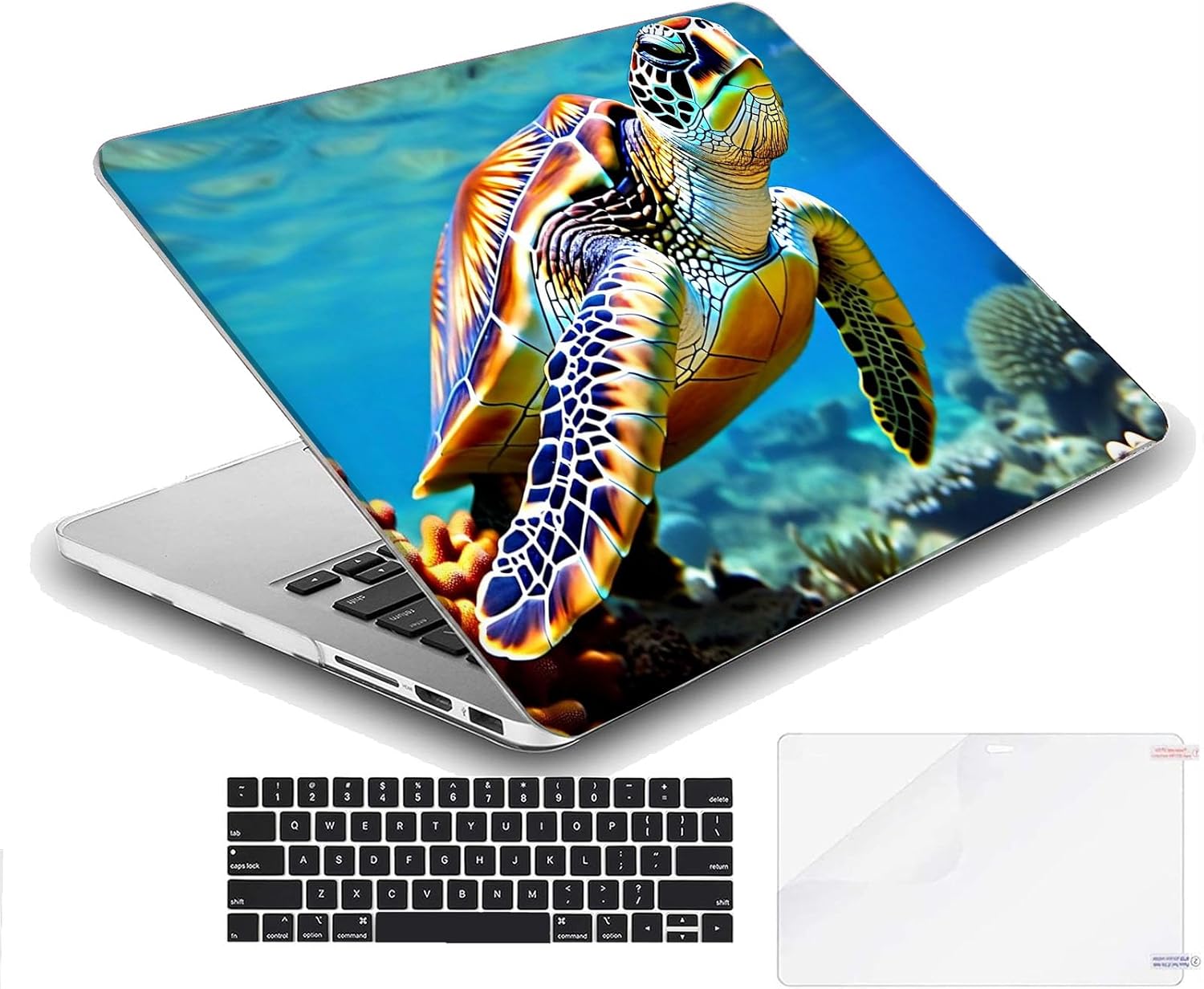 Compatible with MacBook Neo 13-inch, Hard Shell Case with Keyboard Cover and Screen Protector (A3404 A18 Pro chip, 2026 Release) - Sea Turtles MC22070