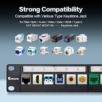12 Port Blank Keystone Patch Panel Wall Mount 10inch with 89D Bracket Ethernet Patch Panel