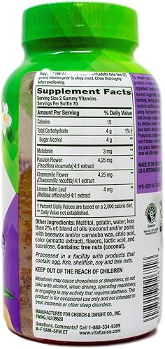 Miniatura 2 de Vitafusion Suplemento de gomita de melatonina de 3 mg, Awake Refreshed, apoyo para dormir y ayuda de jet lag, sin azúcar, suplemento dietético,