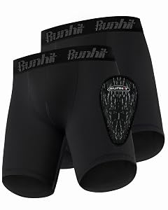 Runhit Boys Cup Underwear for Baseball Football Youth Compression Shorts with Soft Protective Athletic Cup Boxer Brief