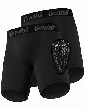 Runhit Boys Cup Underwear for Baseball Football Youth Compression Shorts with Soft Protective Athletic Cup Boxer Brief