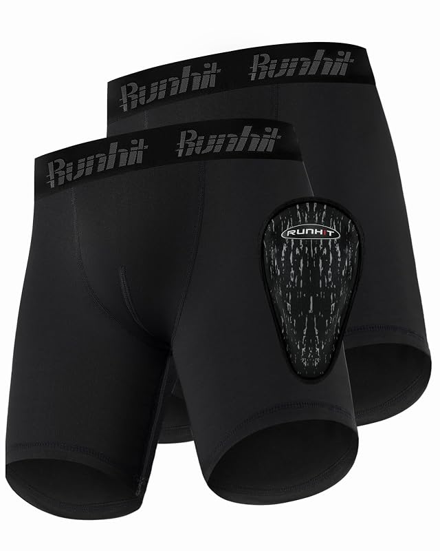 Runhit Boys Cup Underwear for Baseball Football Youth Compression Shorts with Soft Protective Athletic Cup Boxer Brief