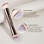MAANGE 6 PCS Makeup Brushes Set Double Sided Makeup Brushes for Foundation Concealer Blush Eyeshadow Powder Blending Eyebrow Make Up Brushes (Coffee Brown)
