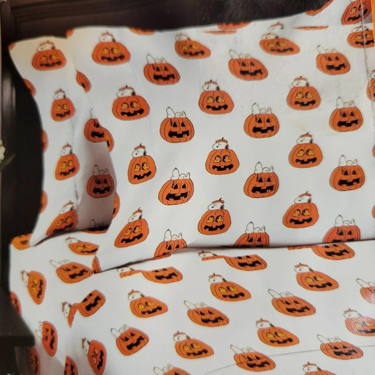 Berkshire Blanket & Home Co. Peanuts Halloween Fall Themed Sheet Sets (Peach - Mummies in Front of Full Moon, Queen)