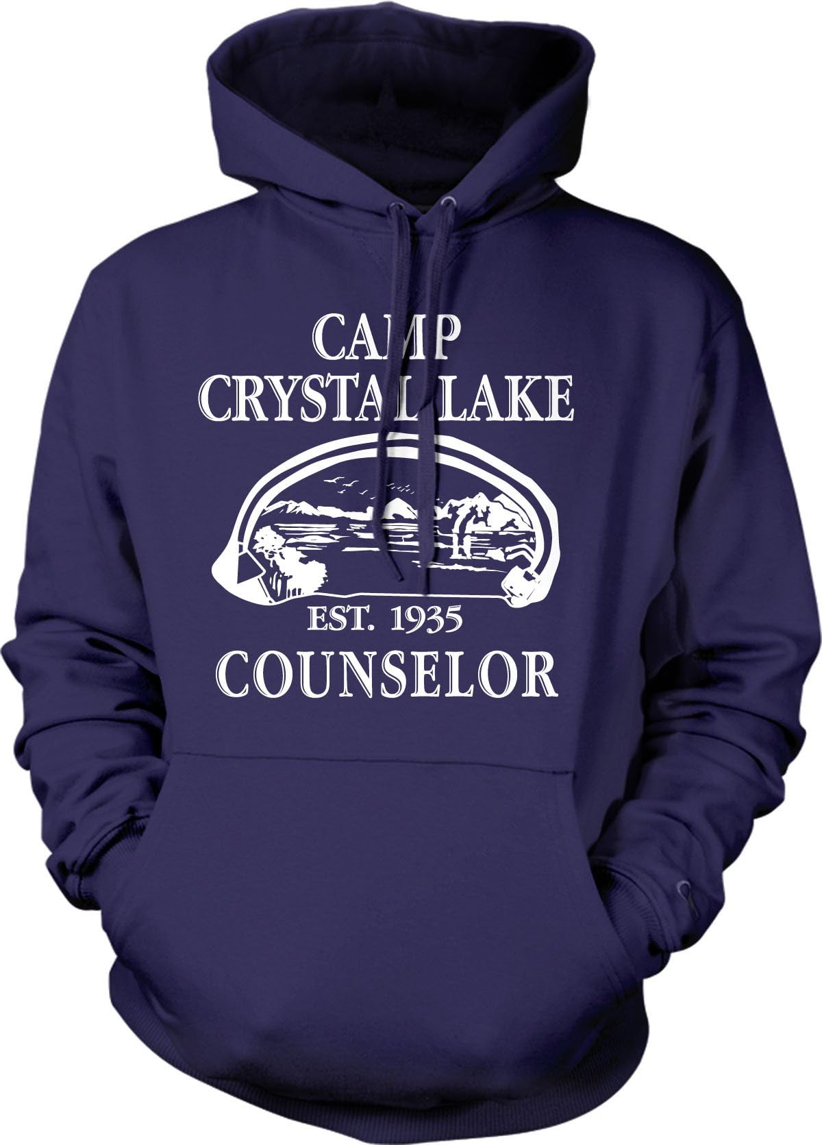 Crazy Dog T-ShirtsCamp Crystal Lake Funny Graphic Camping Vintage Graphic Horror Novelty Hoodie