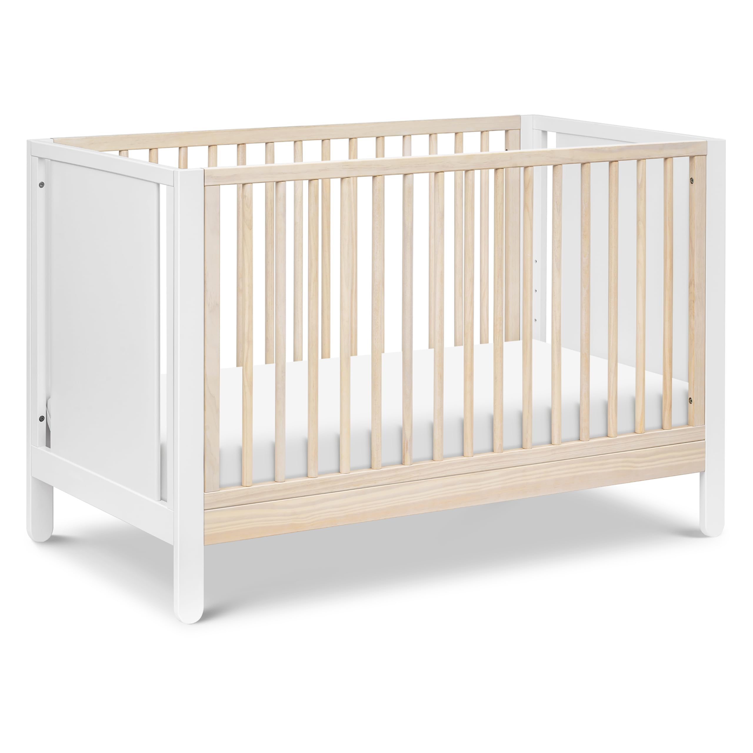 Carter's by Davinci Marisol 4-in-1 Convertible Crib in White/Washed Natural, GREENGUARD Gold Certified