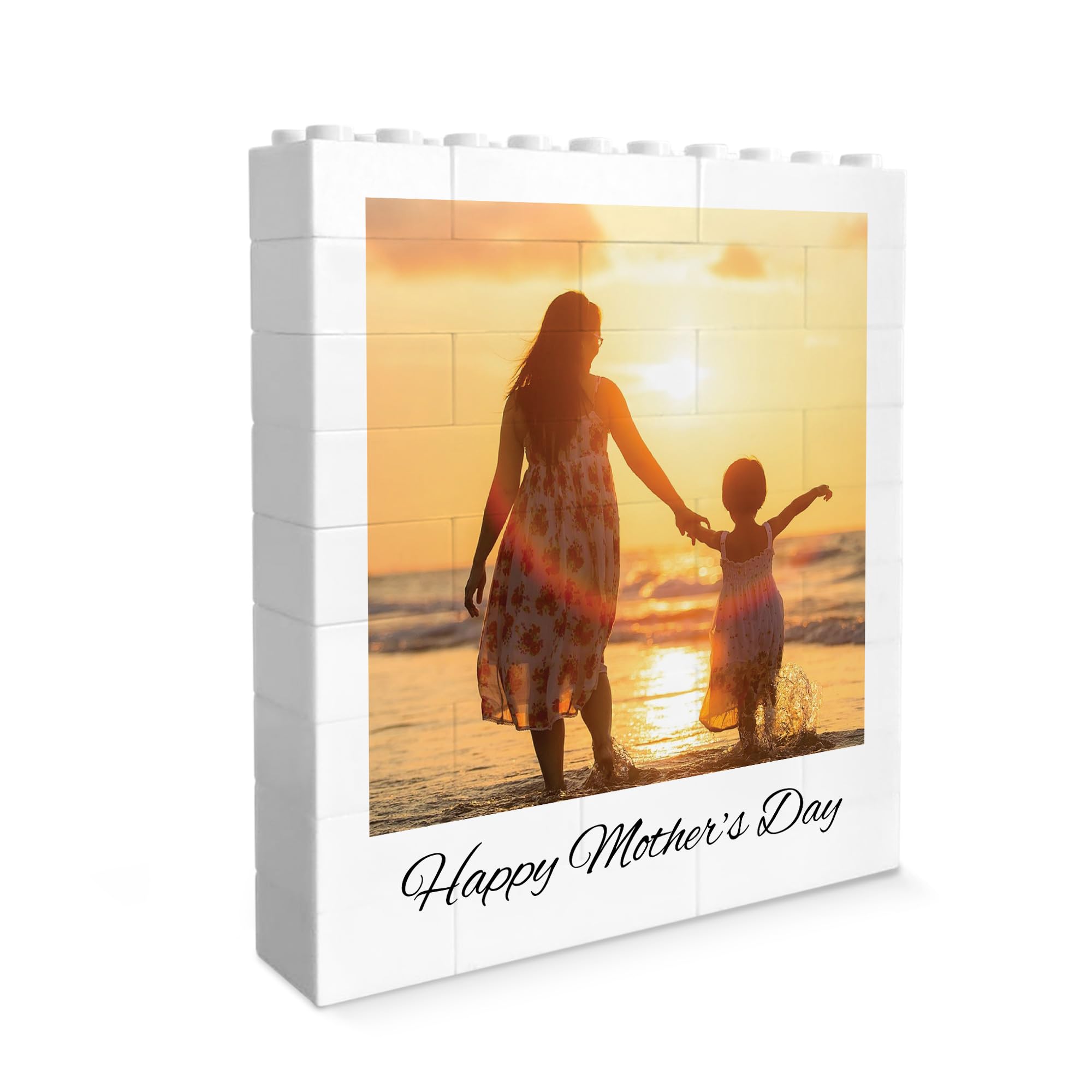 Red Ocean Personalised Mum Photo Plaque For Mum Nan Nanny Grandma Wife Bulding Block For From Daughter Son Puzzle Her