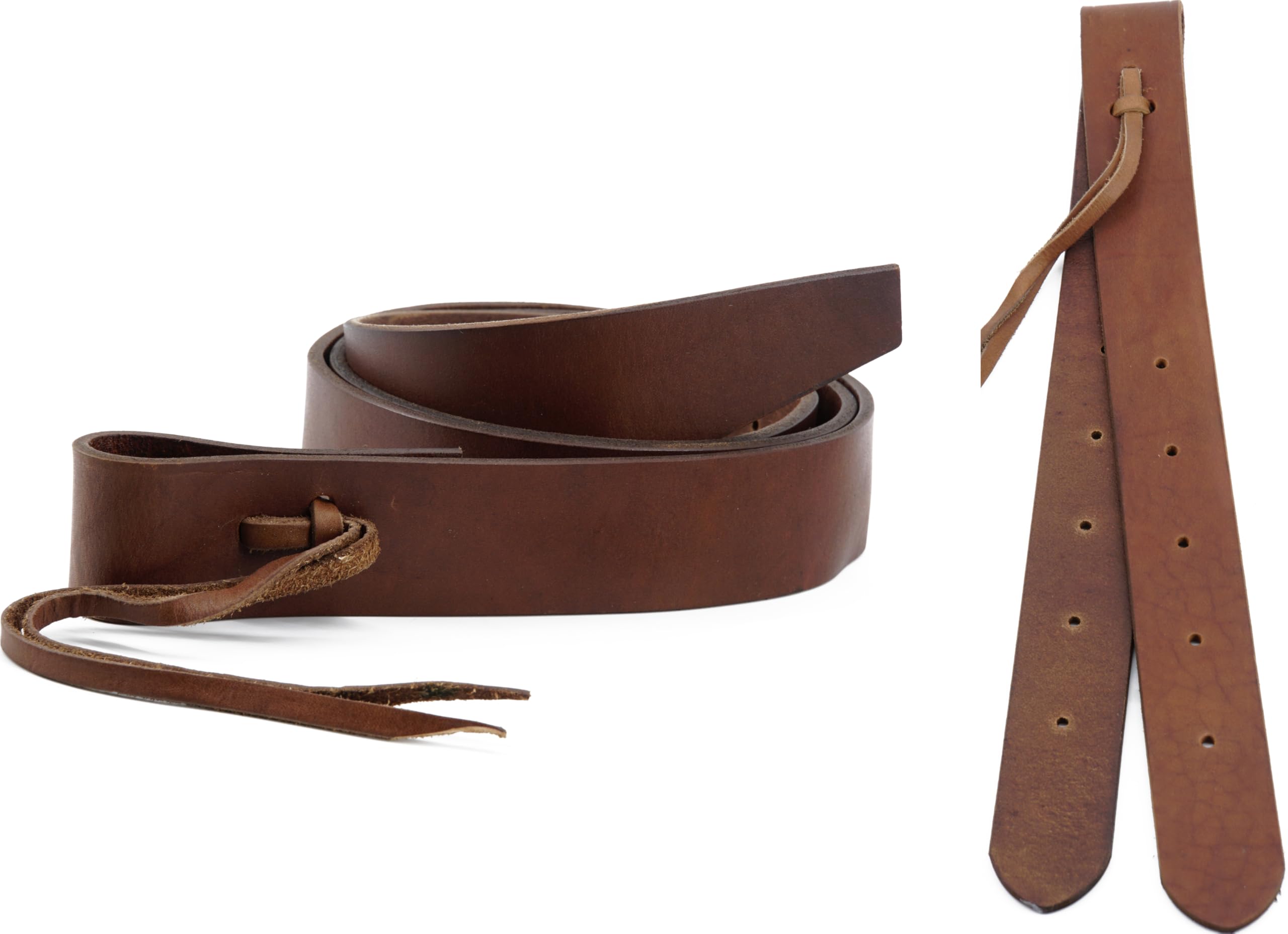 Western Horse Saddle Latigo Straps Off Billet - Juego de cinchas de cuero con peso pesado, 1.75 x 68.5 pulgadas