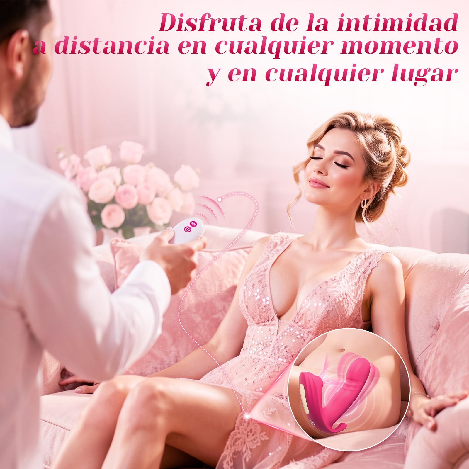 Vibradorador Mujer con Succionador de Clítoris Femenino, Estimulador Externo e Interno con Mando a Distancia, 10 Modos de Succión y 10 Vibraciones, Silicona Suave, IPX5 Resistente al Agua, Recargable