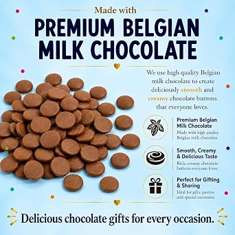 ButtonChocs Easter Chocolate Standing Bunny – Belgian Milk Chocolate Gift – Fun Easter Treat & Alternative Easter Egg