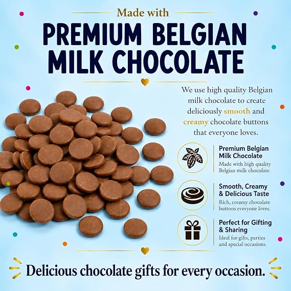 ButtonChocs Easter Chocolate Standing Bunny – Belgian Milk Chocolate Gift – Fun Easter Treat & Alternative Easter Egg