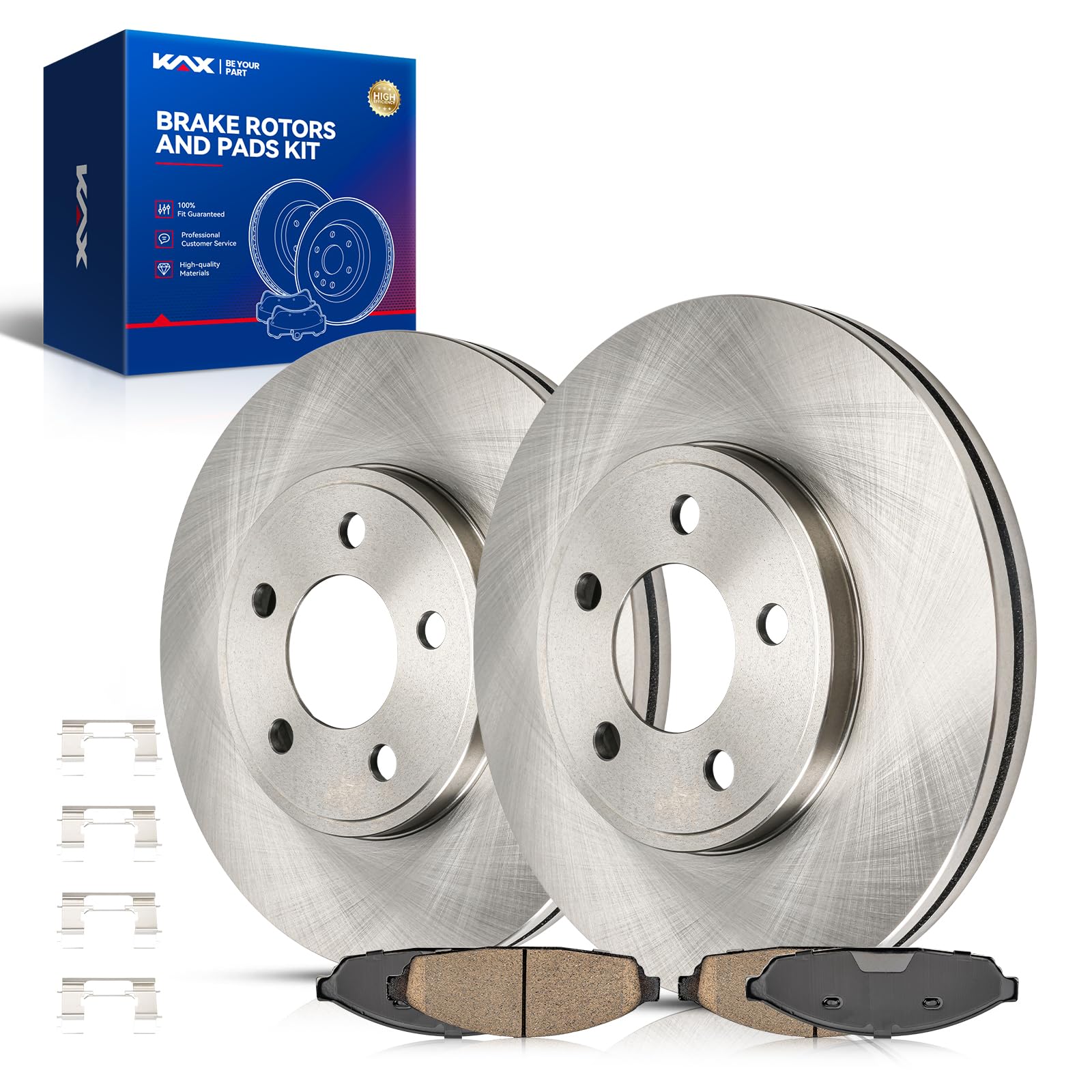 KAX Front Brake Kit, OE Brake Rotors and Ceramic Brake Pads | Fits Mercury Grand Marquis 2003-2011, Lincoln Town Car 2003-2011, Ford Crown Victoria 2003-2011, Mercury Marauder 2003-2004