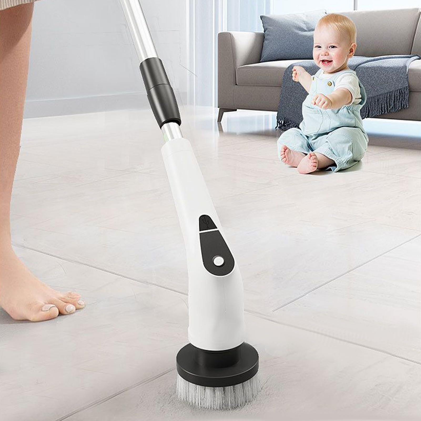 Cepillo Limpiador Para Suelos Cepillo Multiusos para Suelos | Desempolvador Raspador Pulidor Con Mango Largo Y Empuñadura Antideslizante Para Pared Puerta Bañera Exterior Coche