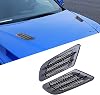 2 PCS Car Body Decoration Shark Gills, 8.6 x 3.1 Dustproof Simulation Vent Side Fender Stickers, Wheel Eyebrow Side Air Conditioning Outlet Trim Cover, Universal for Car Carbon Fiber Black