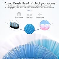Vista 4 de Paquete de 5 cabezales de repuesto para cepillos de dientes eléctricos compatibles con Fairywill, cabezales de cepillo de dientes compatibles