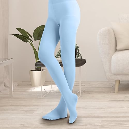 Miniatura 6 de EMEM Apparel Medias con pies de microfibra opacas de color sólido para mujer