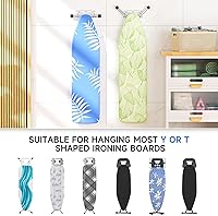 Vista 5 de Ironing Board Holder Wall Mount/Over The Door Ironing Board Hanger, Laundry Rooms Metal Iron Board Holder Wall Mount for Y or T Leg (Silver)