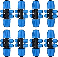 Vista 8 de 10 piezas de accesorios de riego por goteo de 90 grados con codo de 1/2 pulgada (1/2" ID x 0.640" DE), conectores de codo barbados de 90 grados