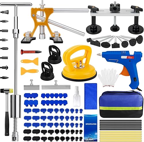 Kit de removedor de granizo para quitar abolladuras, herramientas profesionales de kit de eliminación de abolladuras sin pintura para automóviles,