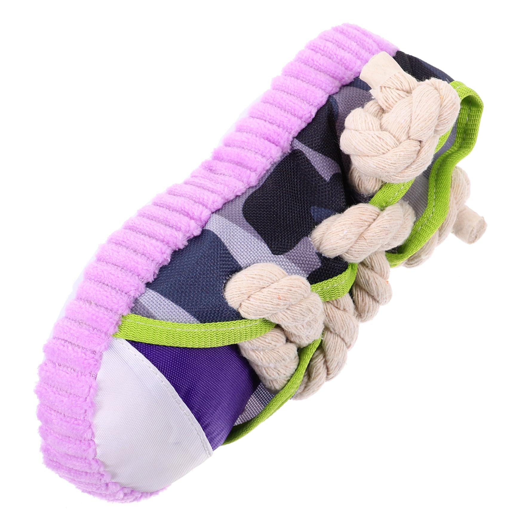 SUPVOX Juguete para Perros Cachorros Forma de Zapato Interactivo Sonido, Hecho de Lona y Cuerda de Algodón para Morder y Jugar