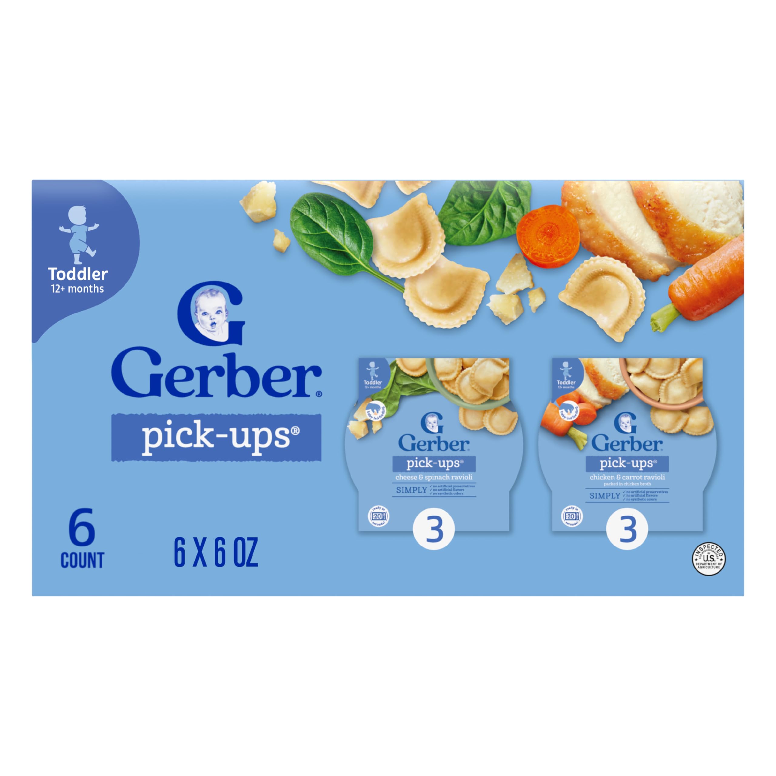 Gerber Toddler Ravioli Variety Pack Pick-Ups, 6 Pack
