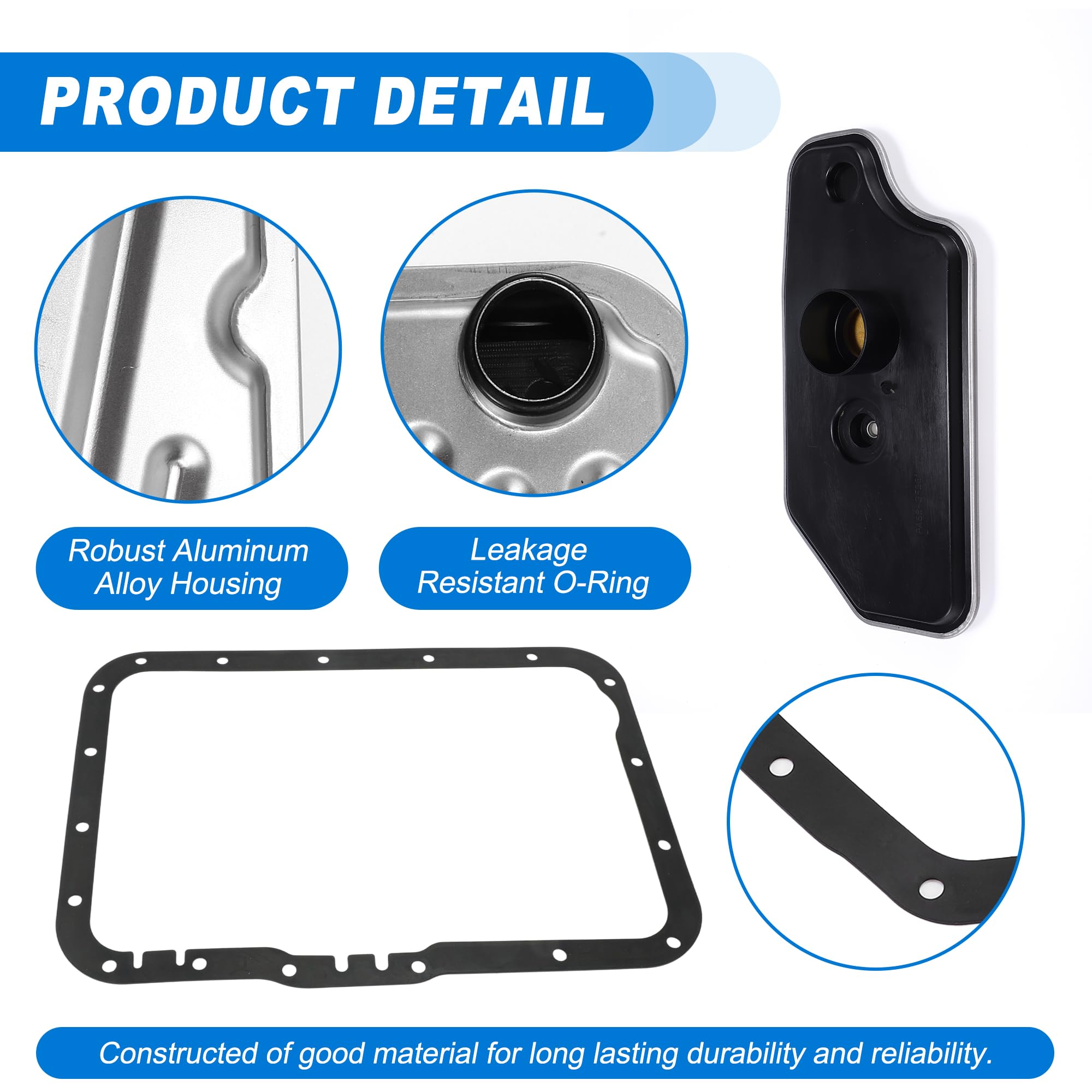 QUARKZMAN Kit Filtro Transmisión Automática Para Ford Explorer 95-98 2Pcs | Plateado Y Negro, Metal Y Caucho, F5Tz7A098B, Para Ford Para Ranger 95-98, Para Mercury Mountaineer 98-01, A4Ld-E 4Wd